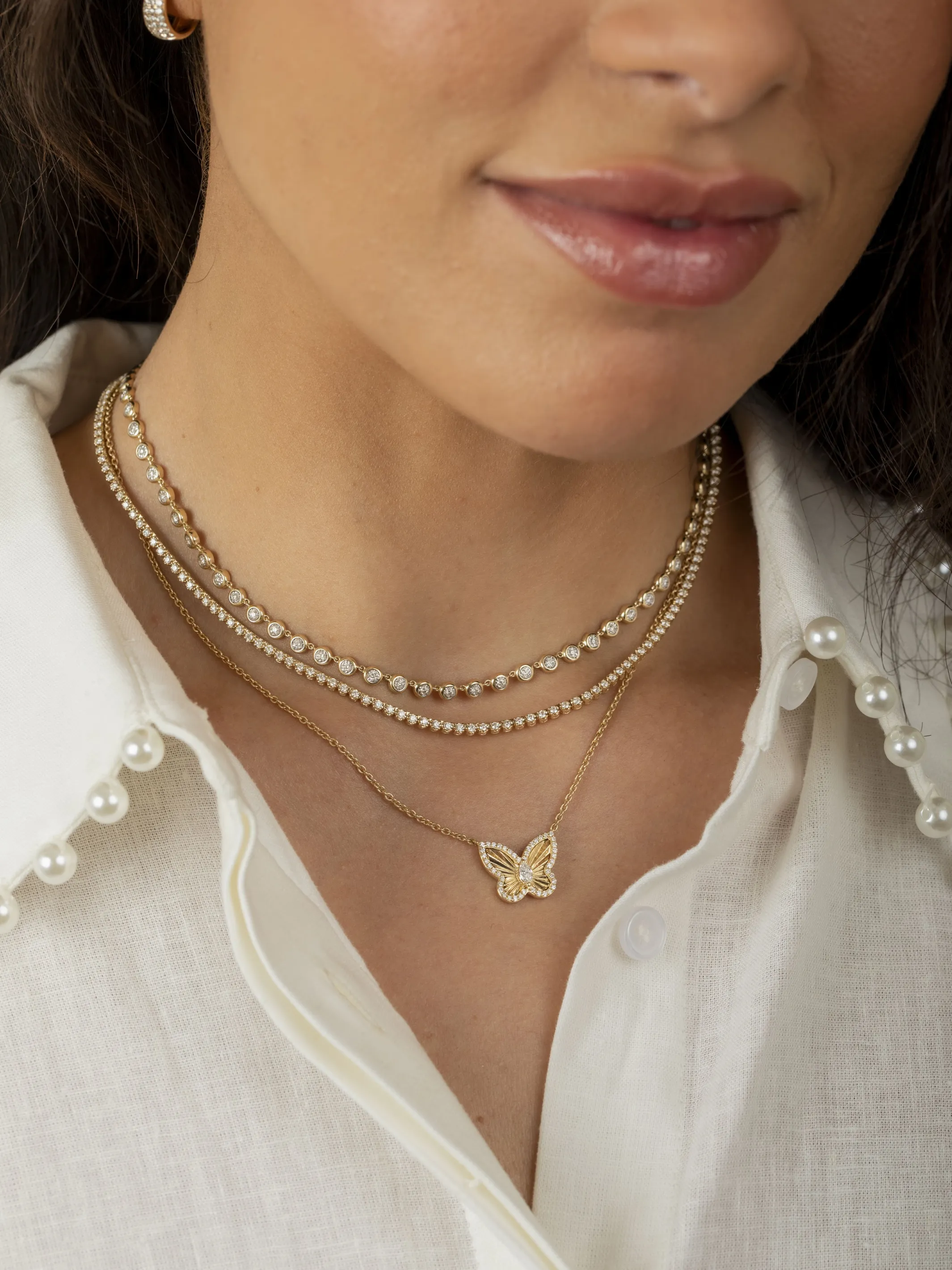 Bryn Endless Bezel Necklace 14K