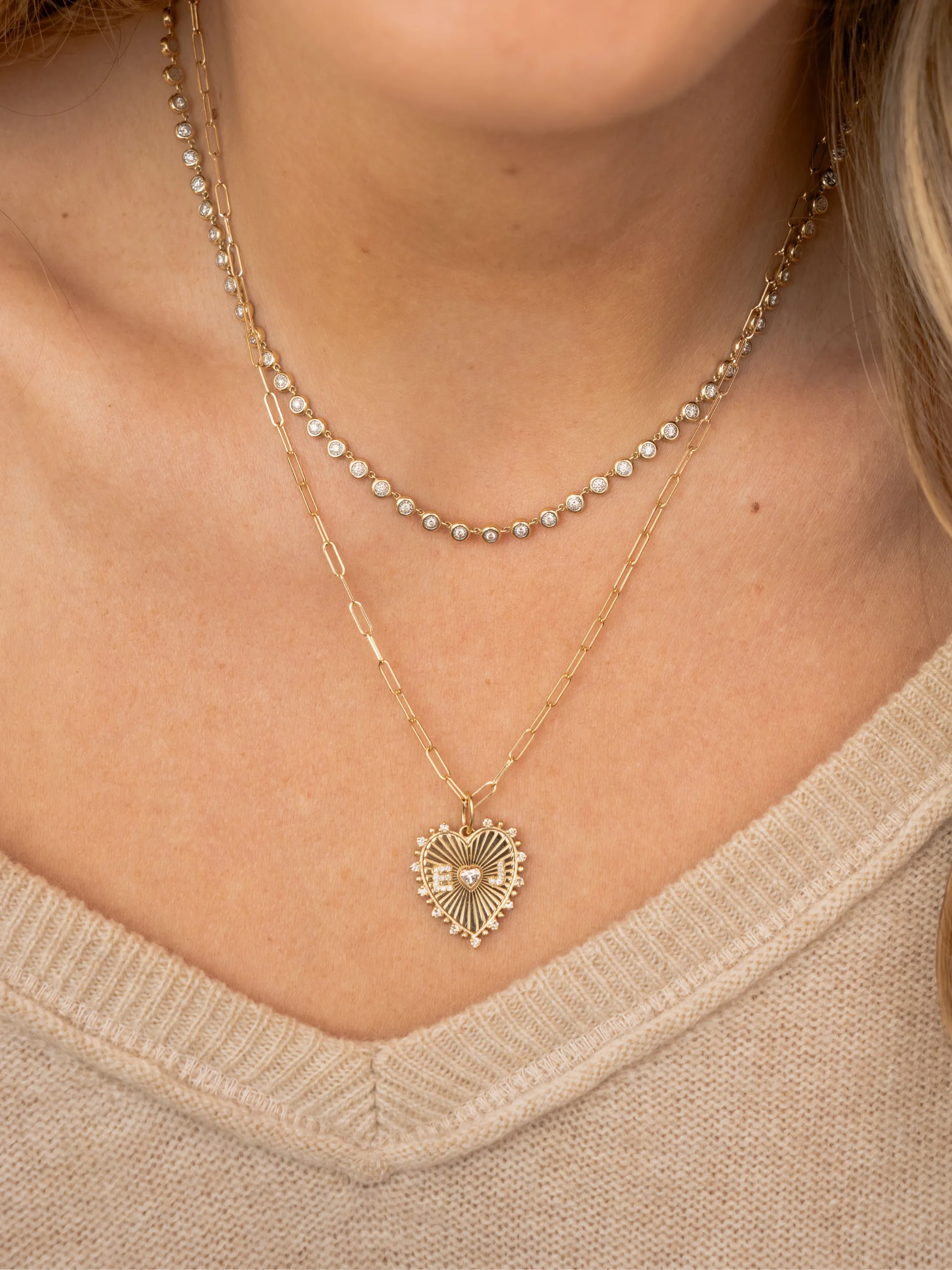 Bryn Endless Bezel Necklace 14K