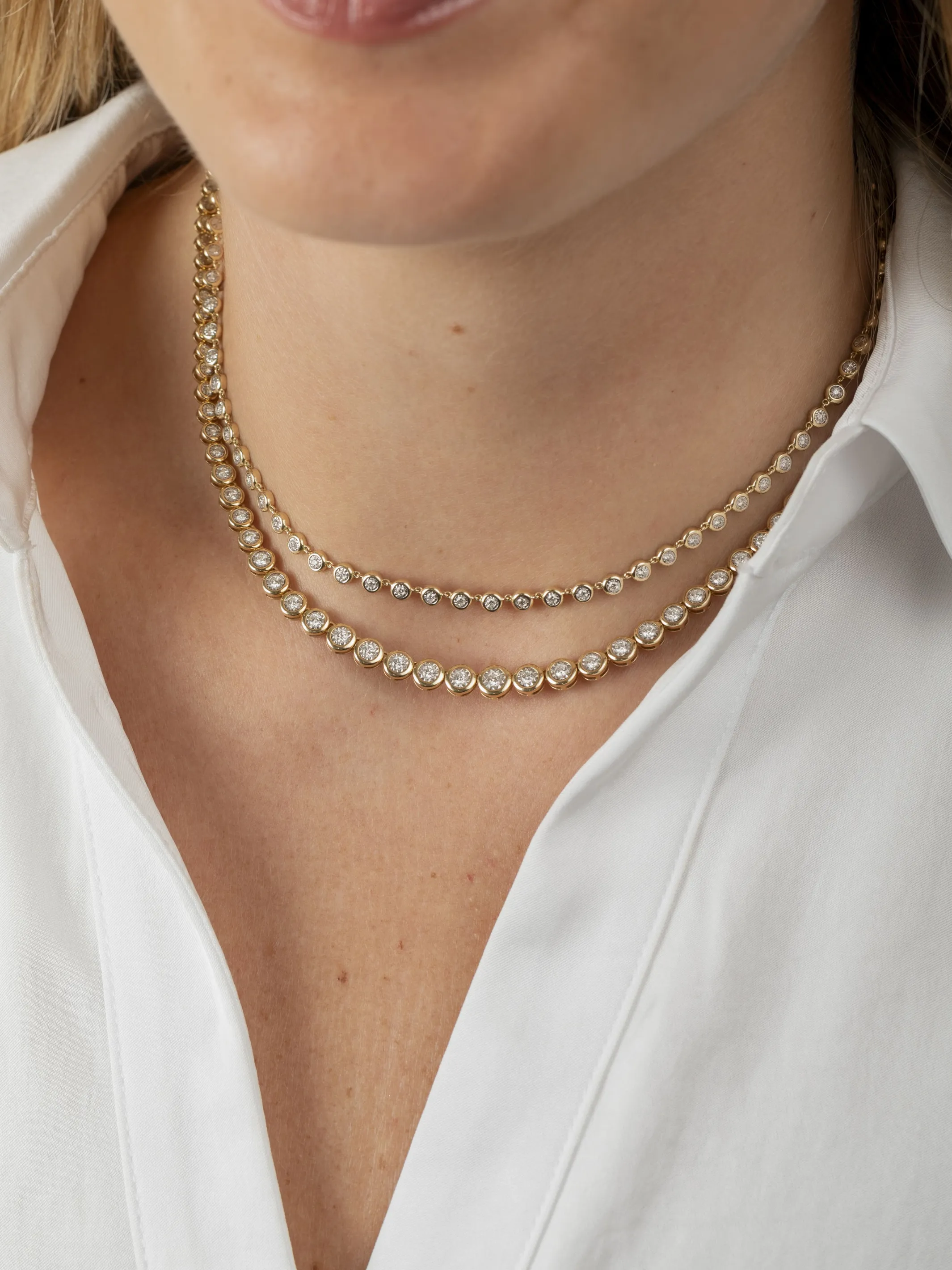 Bryn Endless Bezel Necklace 14K