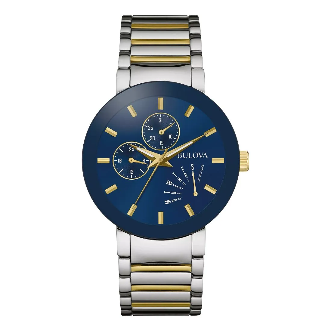 Bulova Futuro Mens Two Tone Blue Dial Watch
