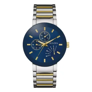 Bulova Futuro Mens Two Tone Blue Dial Watch
