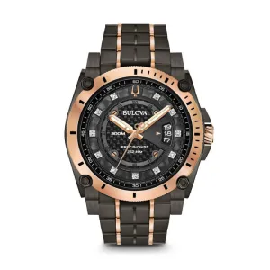 Bulova Precisionist Mens Two Tone Diamond and Black Dial Watch