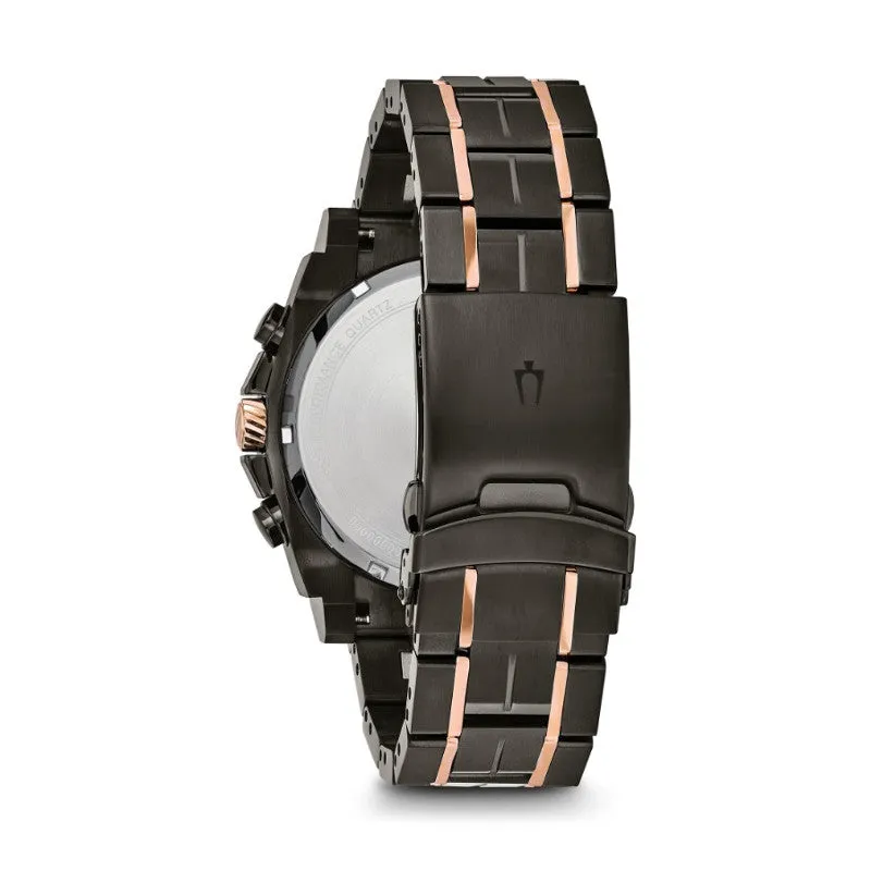 Bulova Precisionist Mens Two Tone Diamond and Black Dial Watch