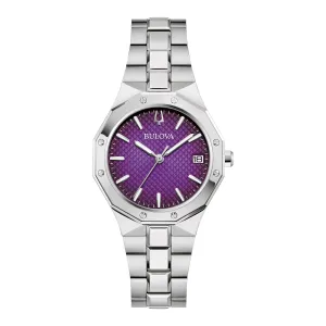 Bulova Prestige Ladies Stainless Steel Purple Dial Watch