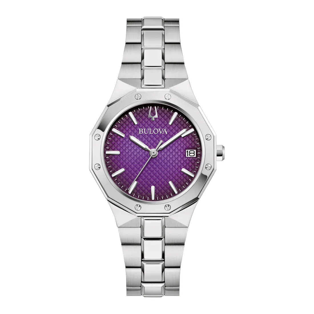 Bulova Prestige Ladies Stainless Steel Purple Dial Watch