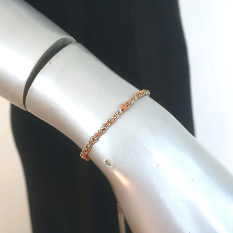 Carolina Bucci Lucky Bracelet Orange Silk & Sterling Silver