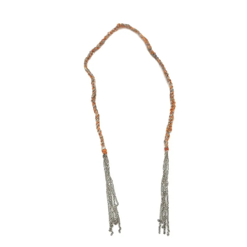 Carolina Bucci Lucky Bracelet Orange Silk & Sterling Silver
