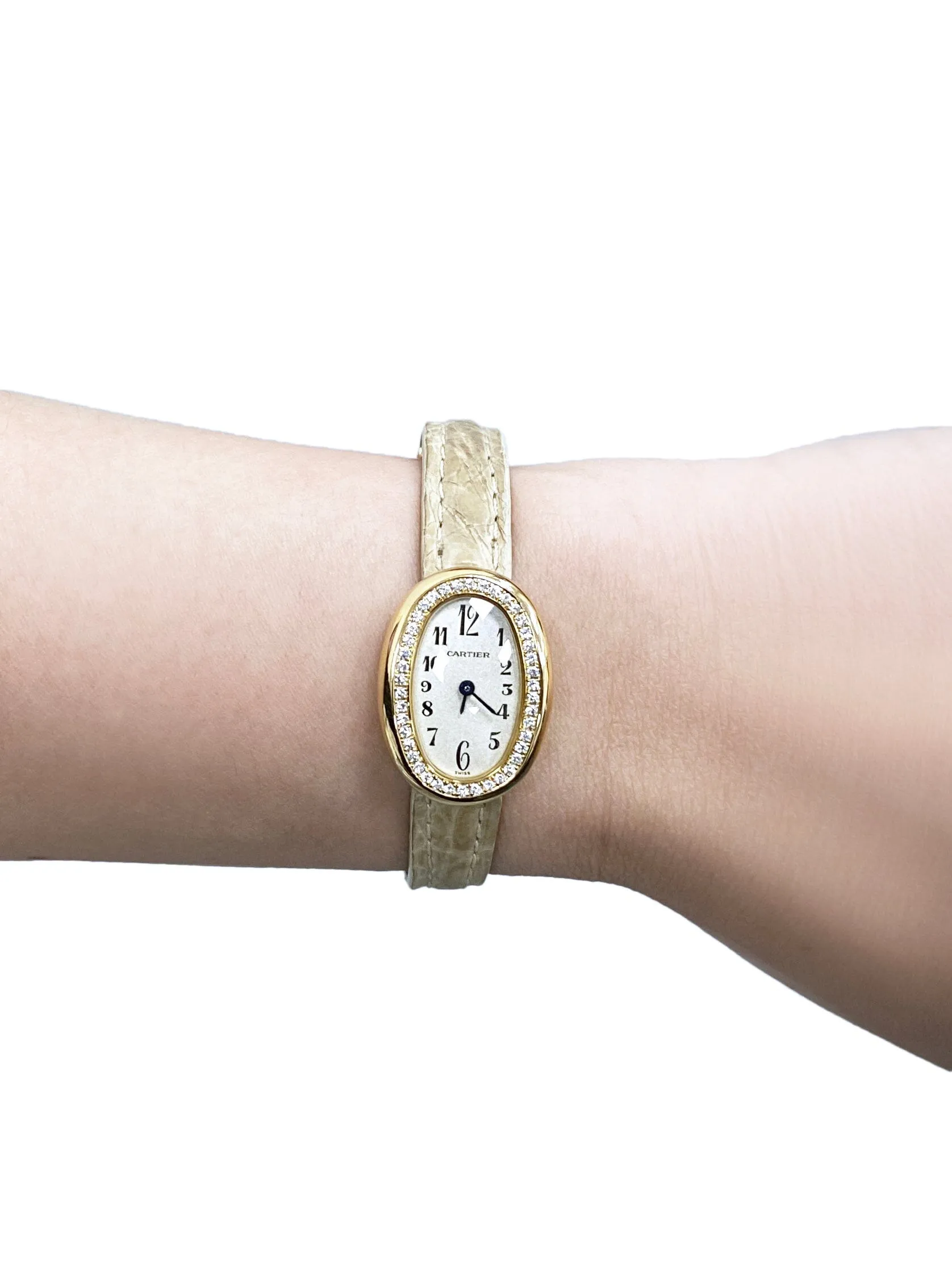 Cartier Baignoire Mini WB504731 Diamond 18k Yellow Gold Ladies Watch