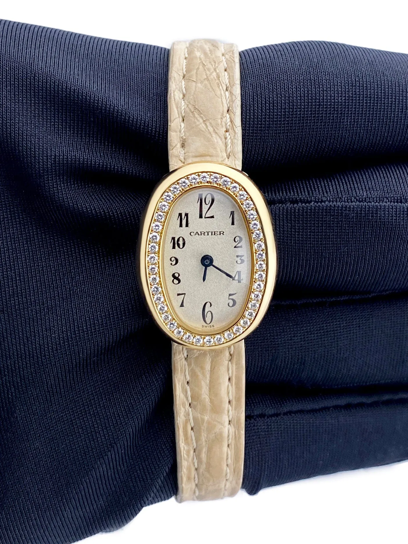 Cartier Baignoire Mini WB504731 Diamond 18k Yellow Gold Ladies Watch