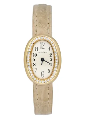 Cartier Baignoire Mini WB504731 Diamond 18k Yellow Gold Ladies Watch