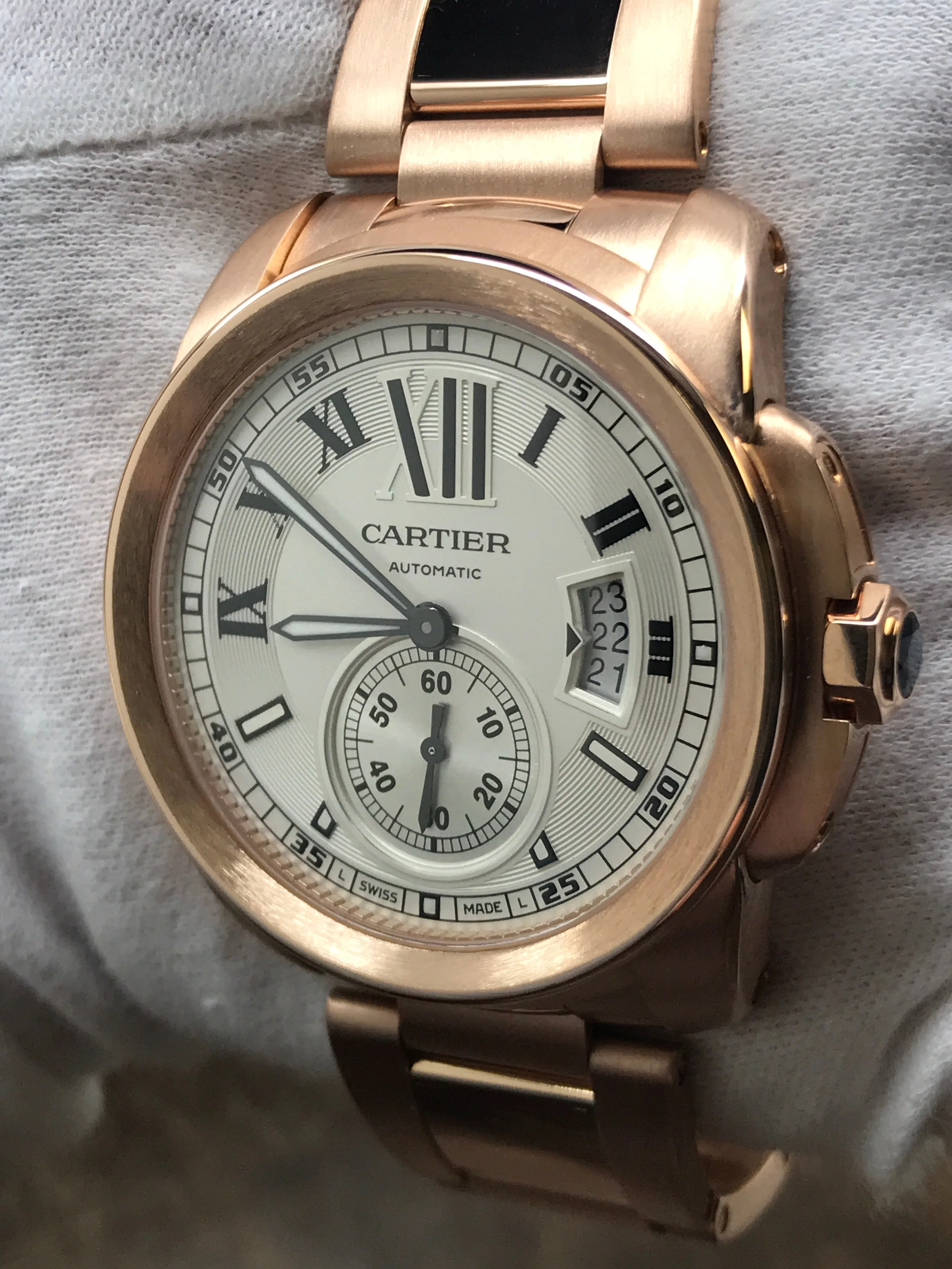 Cartier Calibre de Cartier W7100018 Silver Roman Dial Automatic Men's Watch