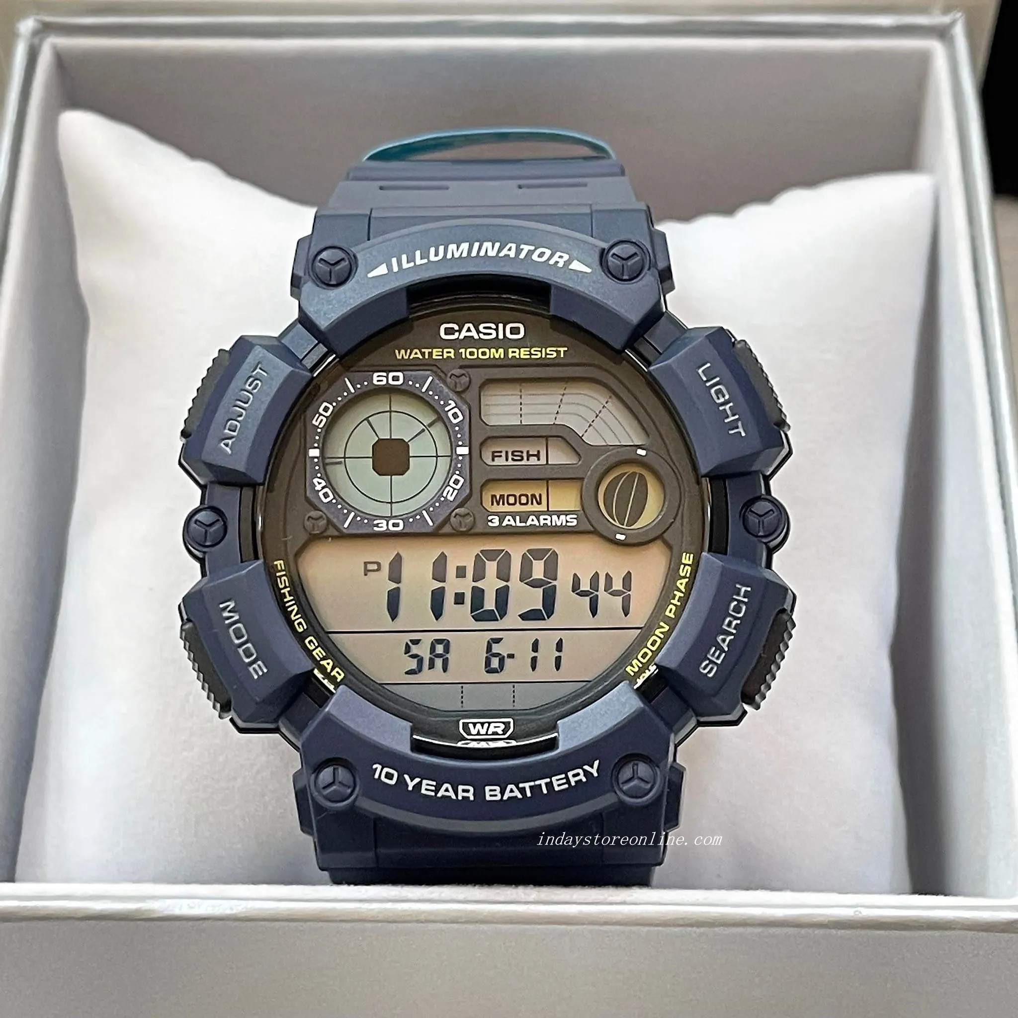 Casio Digital Men's Watch WS-1500H-2A Digital Resin Band Resin Glass Battery life: 10 years