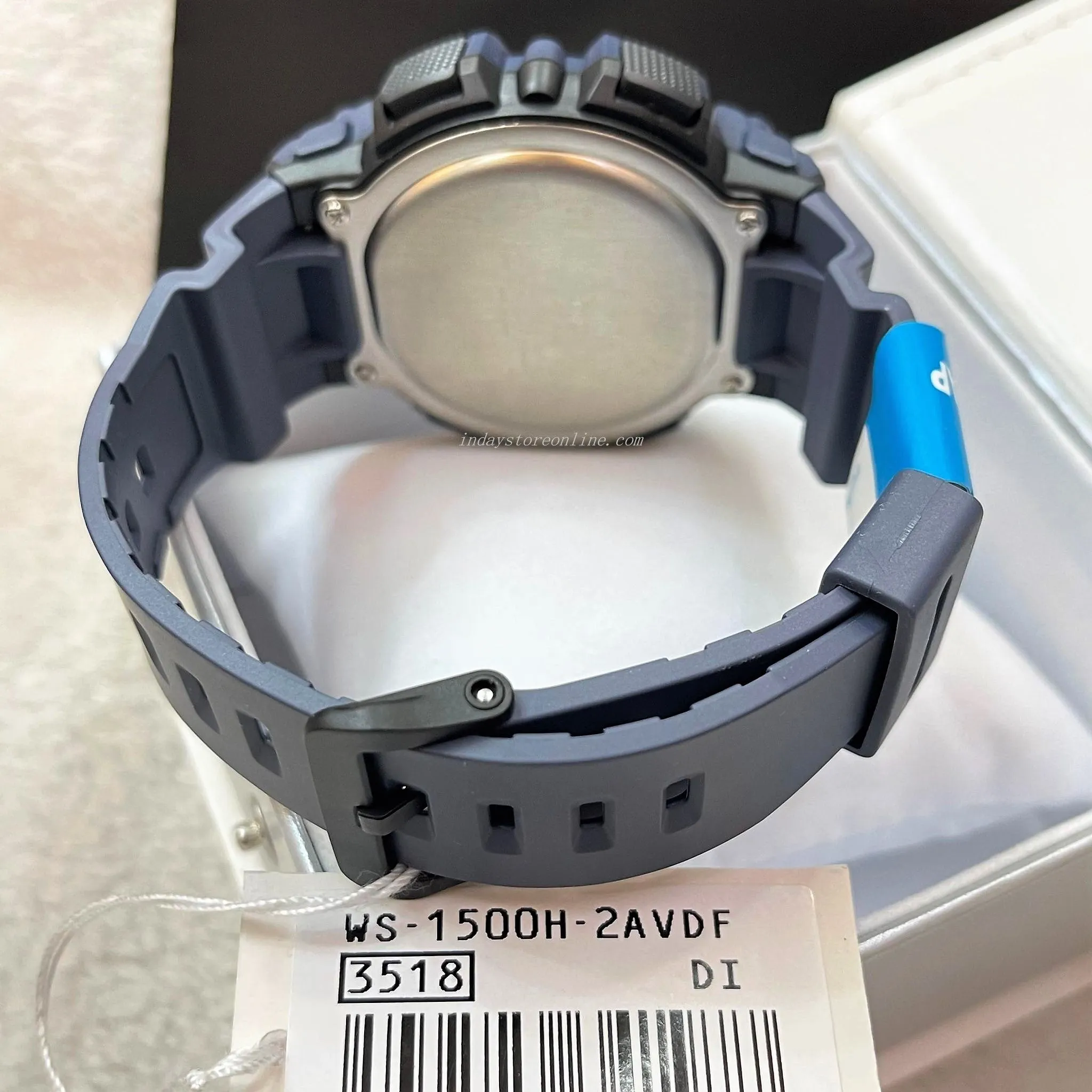 Casio Digital Men's Watch WS-1500H-2A Digital Resin Band Resin Glass Battery life: 10 years