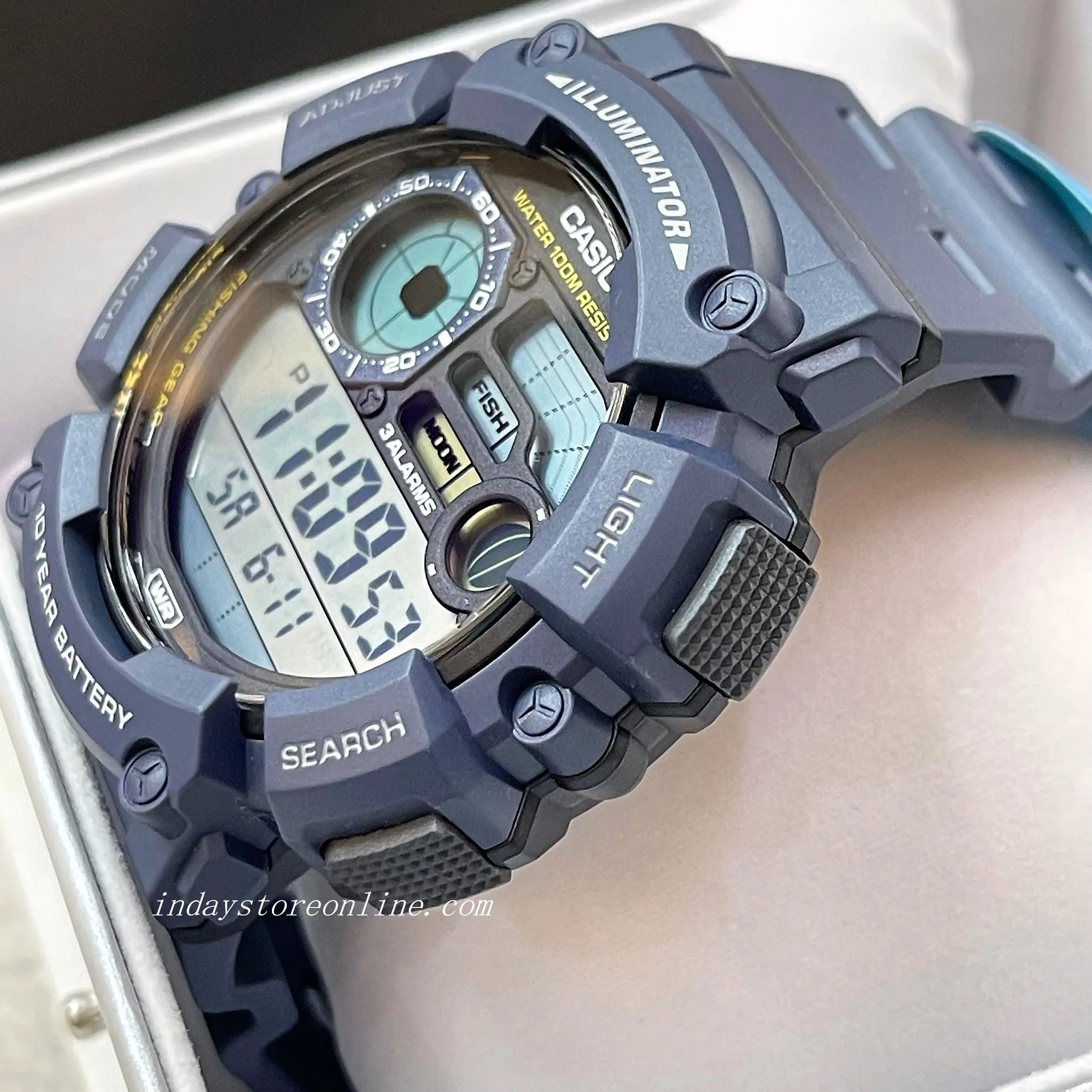 Casio Digital Men's Watch WS-1500H-2A Digital Resin Band Resin Glass Battery life: 10 years