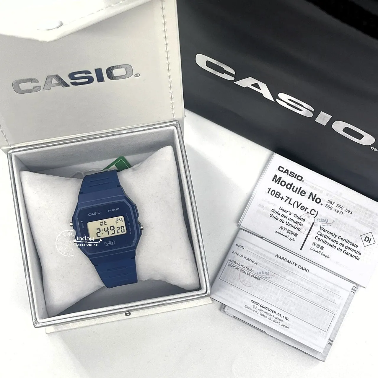 Casio Digital Women's Watch F-91WB-2A1 Bio-based Resin Band Battery Life: 7 years