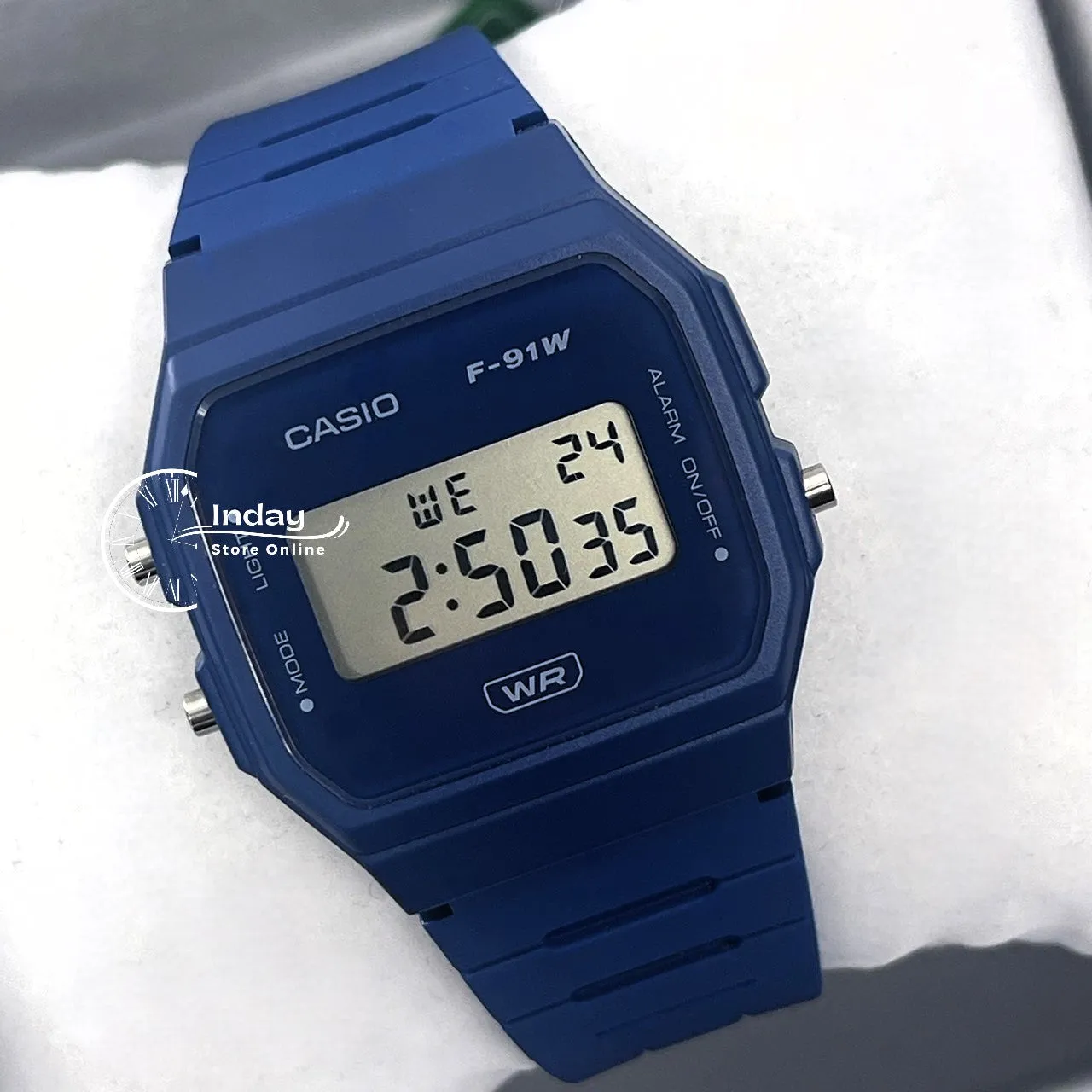 Casio Digital Women's Watch F-91WB-2A1 Bio-based Resin Band Battery Life: 7 years