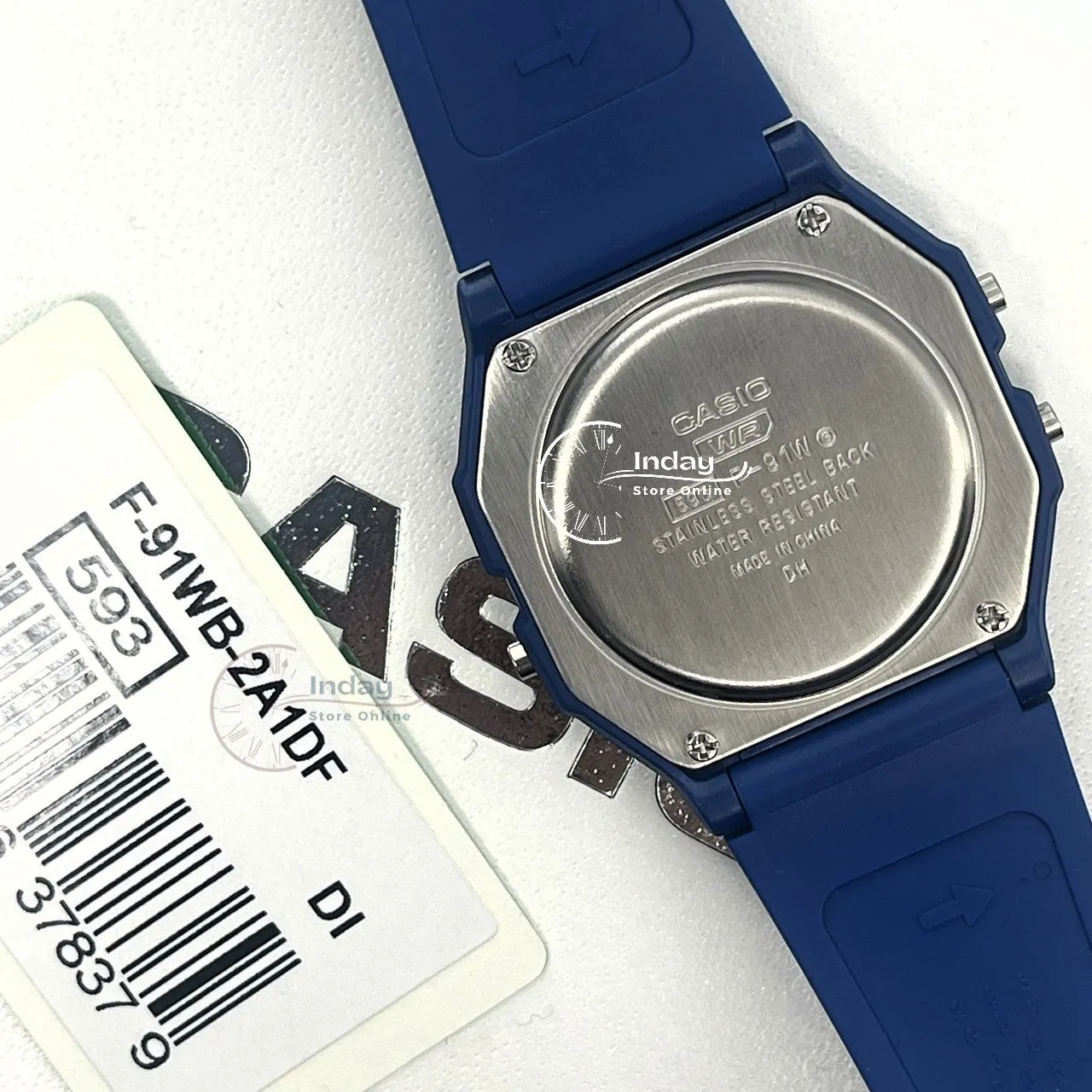 Casio Digital Women's Watch F-91WB-2A1 Bio-based Resin Band Battery Life: 7 years