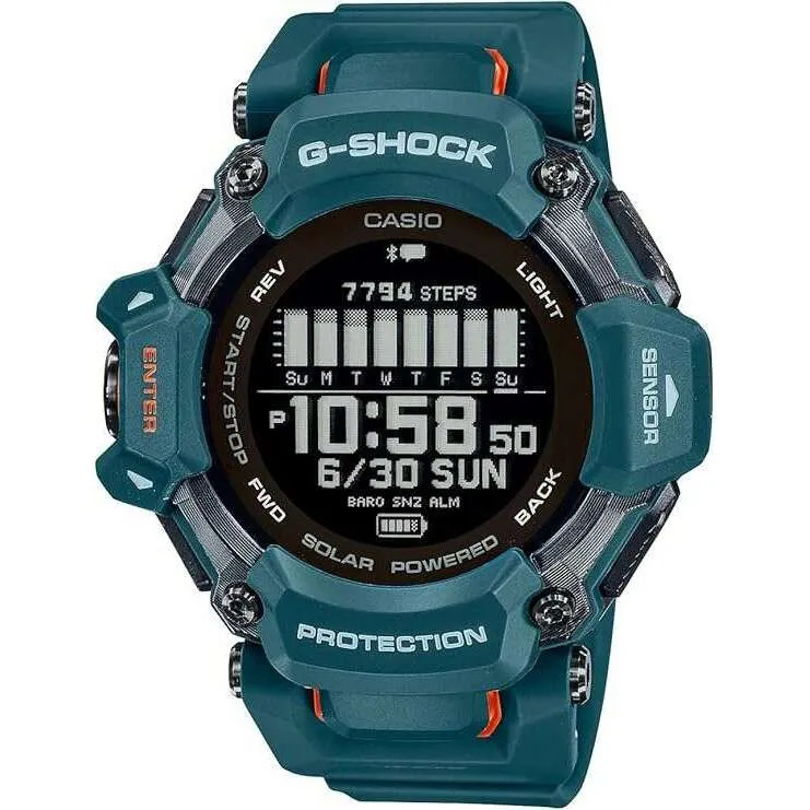 CASIO G-SHOCK G-SQUAD GPS CARDIOMETER BLUETOOTH BLUE DIGITAL MEN WATCH GBD-H2000-2JR