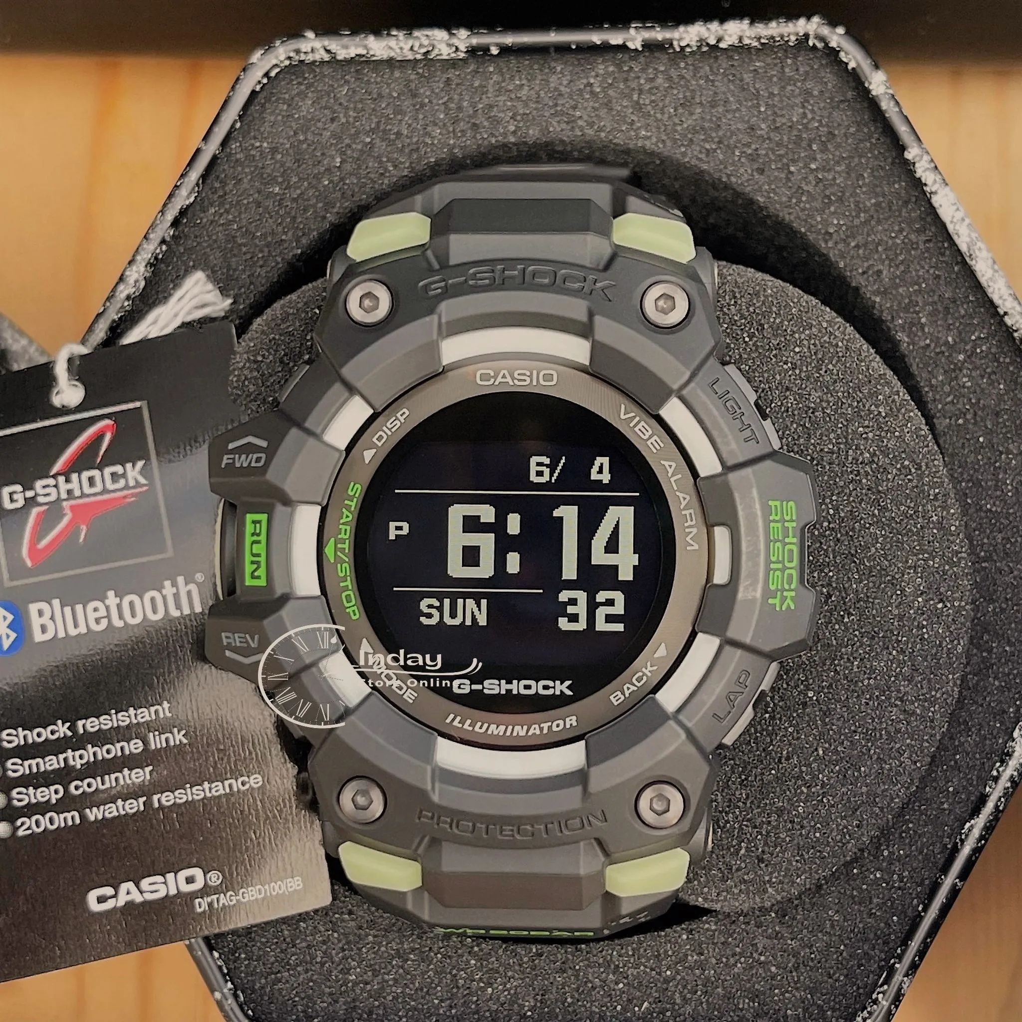 Casio G-Shock G-Squad Men's Watch GBD-100LM-1 Digital GBD-100 Series Glow In The Dark Resin With a Luminescent Camouflage Pattern Band