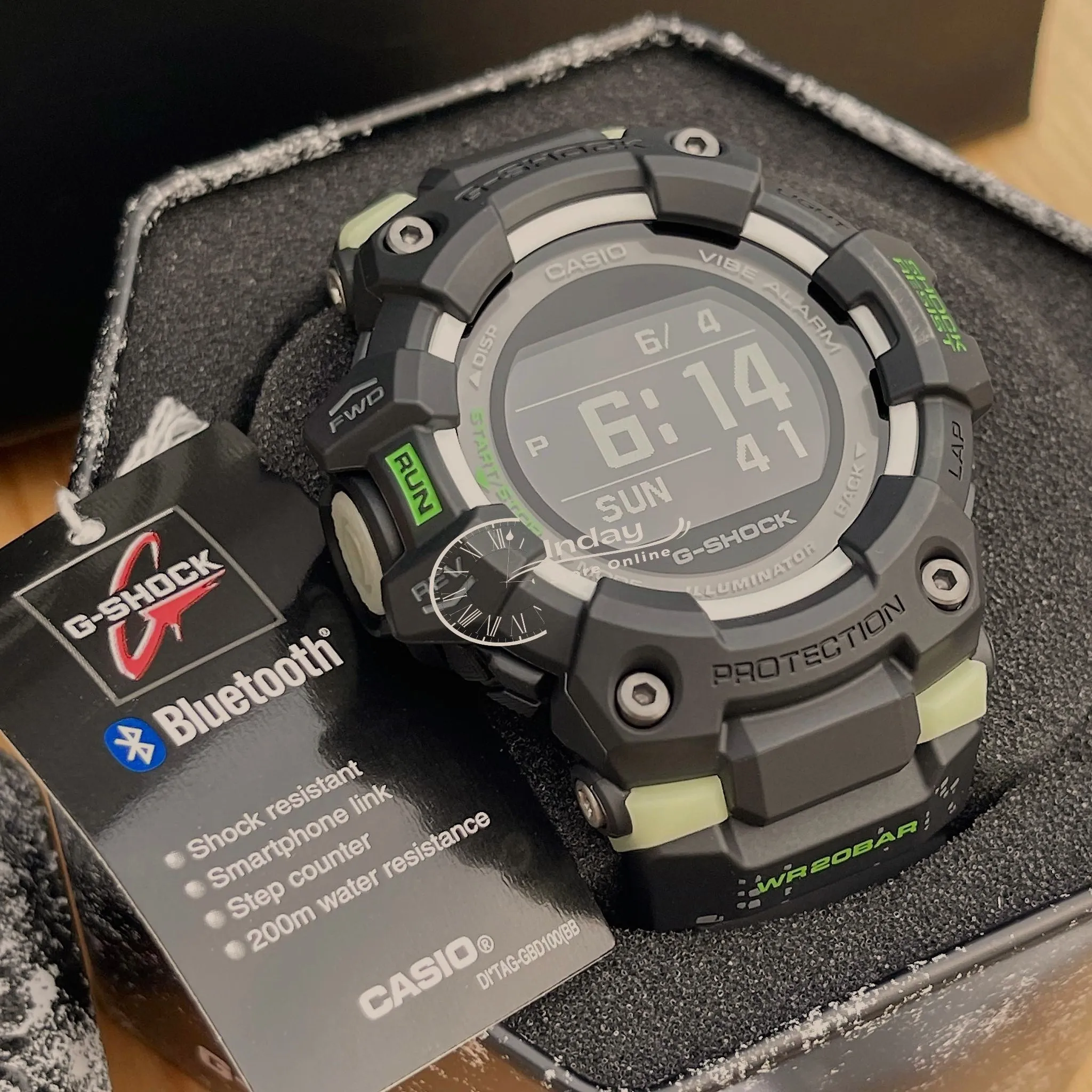 Casio G-Shock G-Squad Men's Watch GBD-100LM-1 Digital GBD-100 Series Glow In The Dark Resin With a Luminescent Camouflage Pattern Band