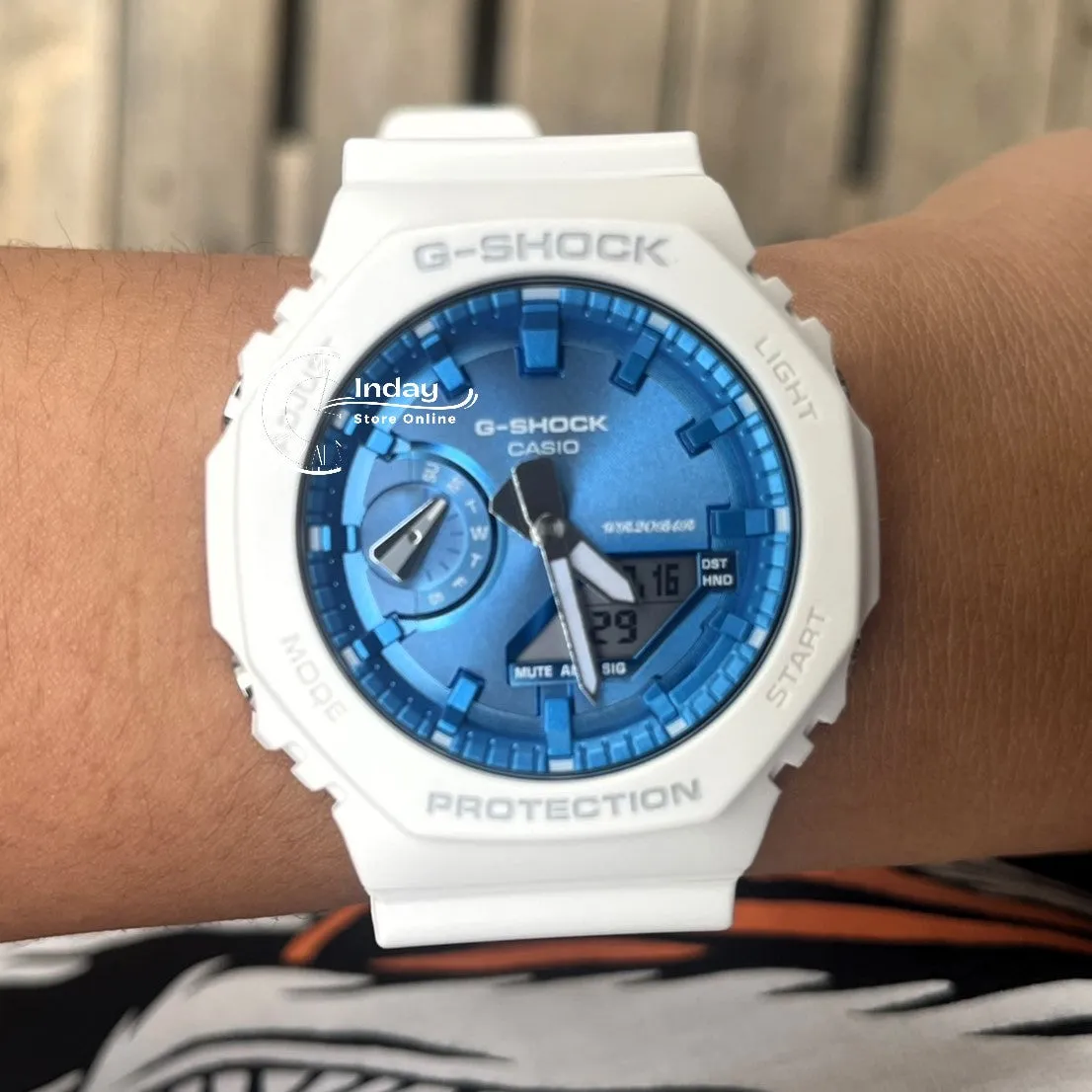Casio G-Shock Men's Watch GA-2100WS-7A Analog-Digital 2100 Series Seasonal Collection 2023 Shock Resistant Carbon Core Guard Structure