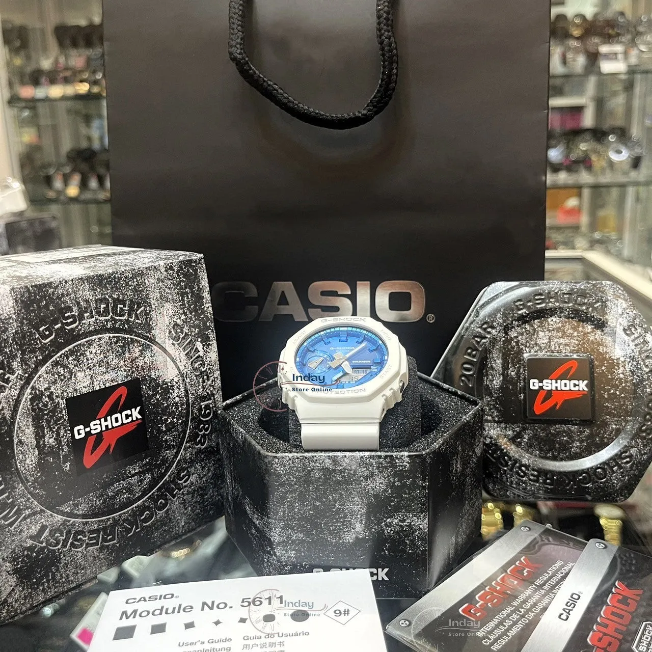 Casio G-Shock Men's Watch GA-2100WS-7A Analog-Digital 2100 Series Seasonal Collection 2023 Shock Resistant Carbon Core Guard Structure