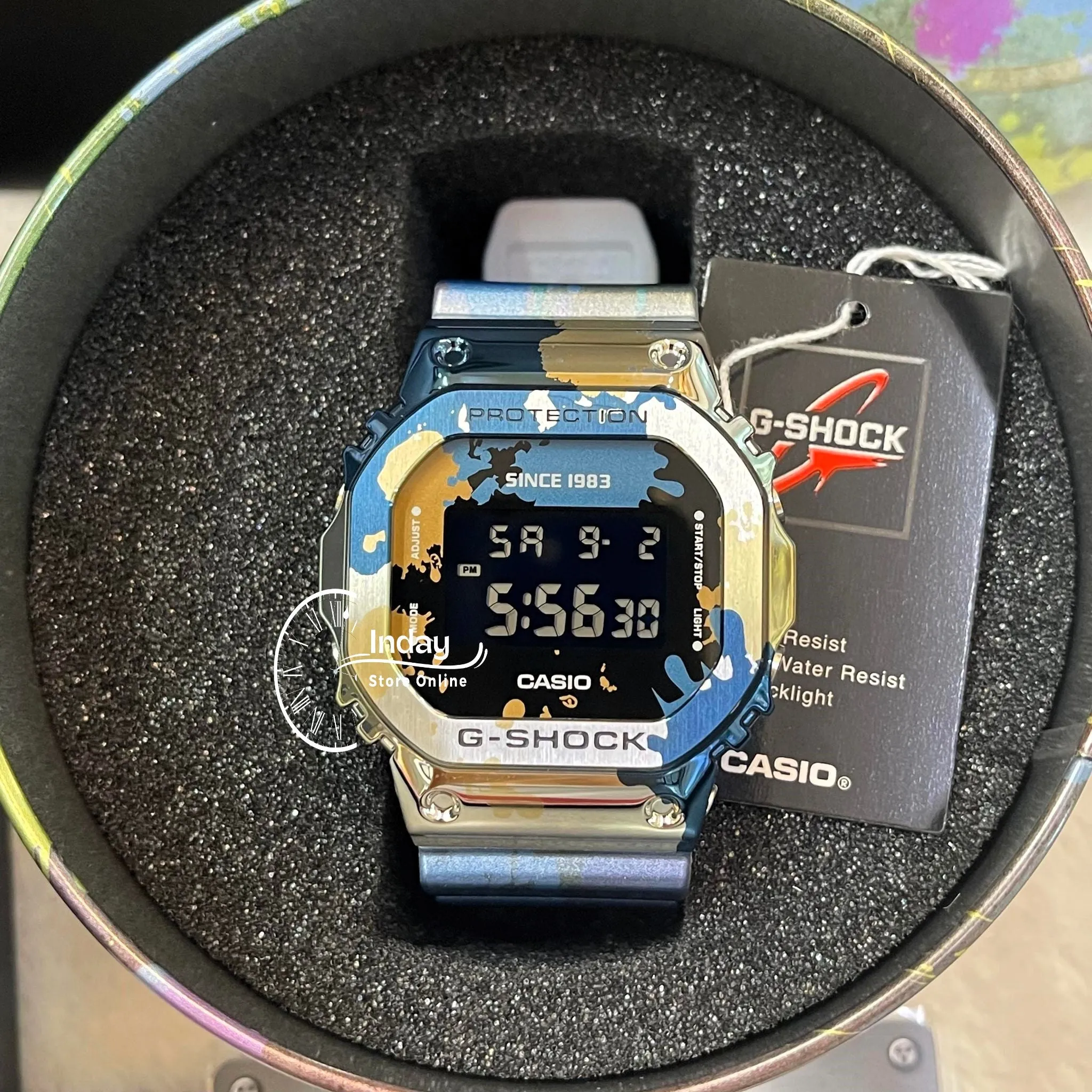 Casio G-Shock Men's Watch GM-5600SS-1 Digital 5600 Series Multicolored Cool Accents Street Spirit Line