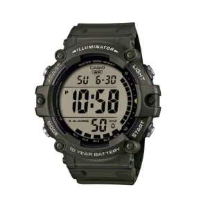 Casio Illuminator Green Silicone Strap Green Dial Quartz Watch for Gents - AE-1500WHX-3AVDF