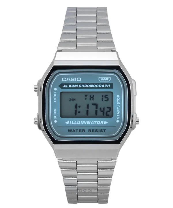 Casio Vintage Digital Stainless Steel Bracelet Quartz A168WA-3A Mens Watch