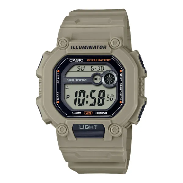 Casio Youth Beige Silicone Strap Strap Digital Dial Quartz Watch for Gents - W-737HX-5AVDF