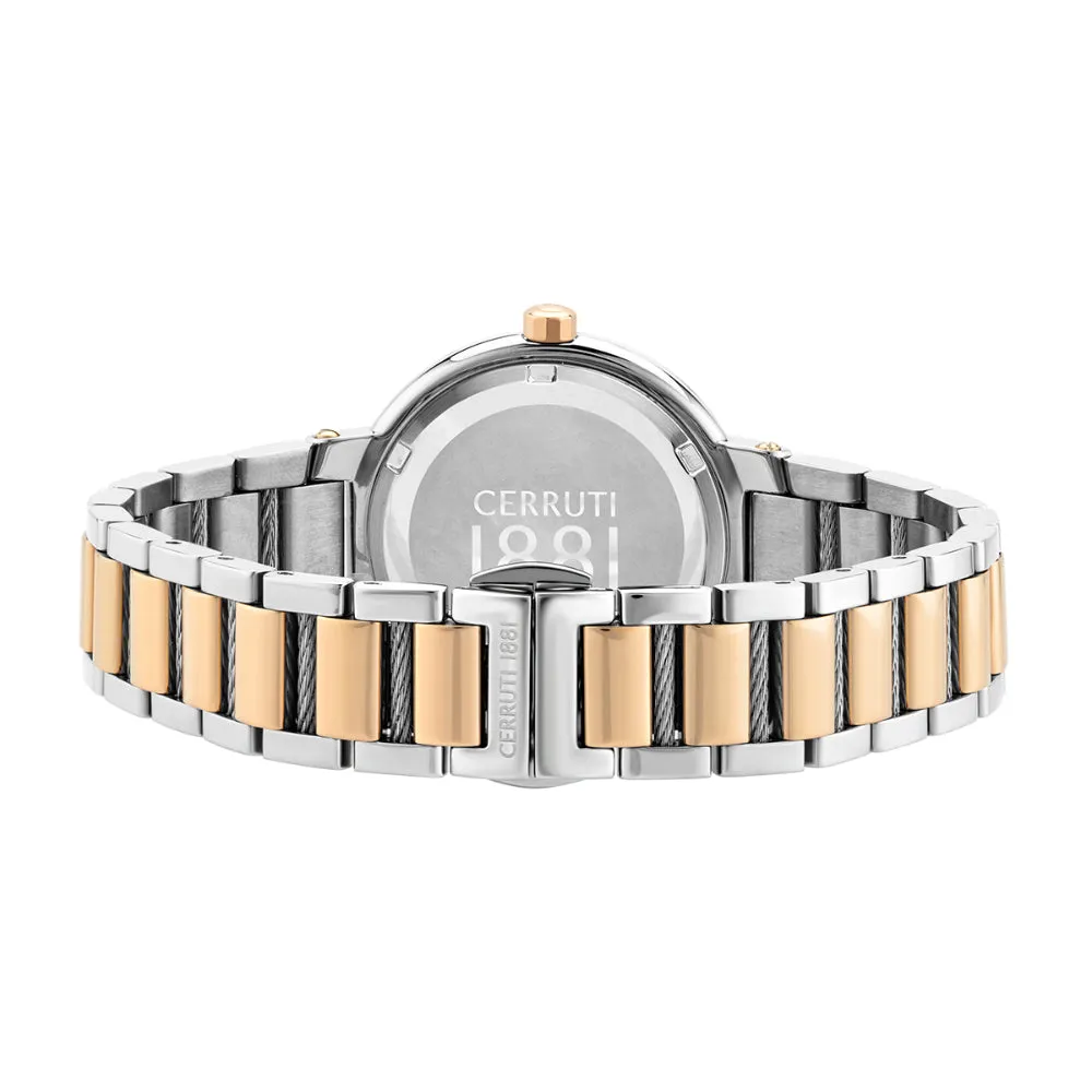 Cerruti 1881 Pace Women Dark Blue ,Silver And Rose Gold Watch