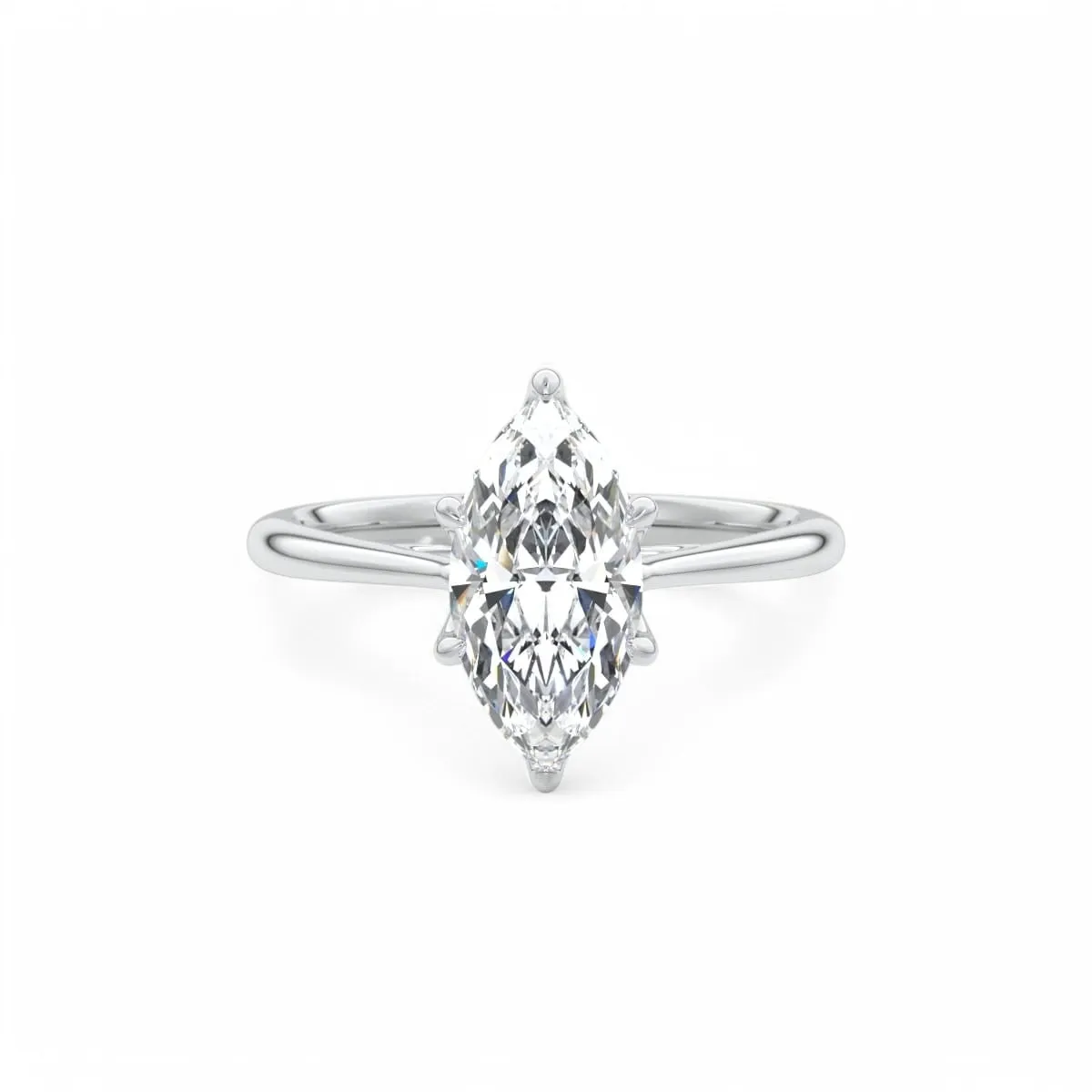 Certified 2.00Ct Marquise Lab Grown Diamond Engagement Ring 14k White Gold