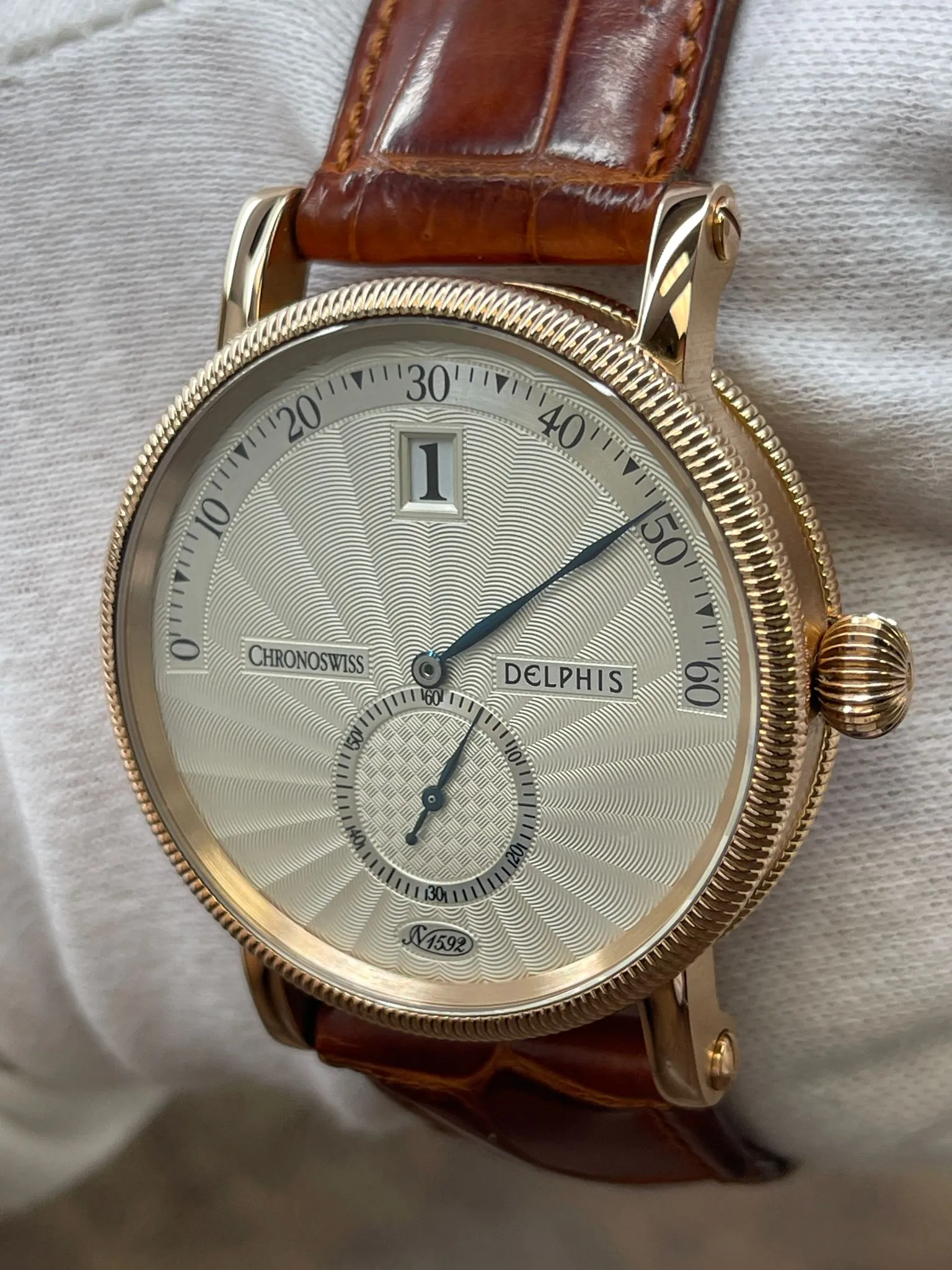 Chronoswiss Delphis Jumping Hour Retrograde CH1421R Silver Dial Automatic Men's Watch
