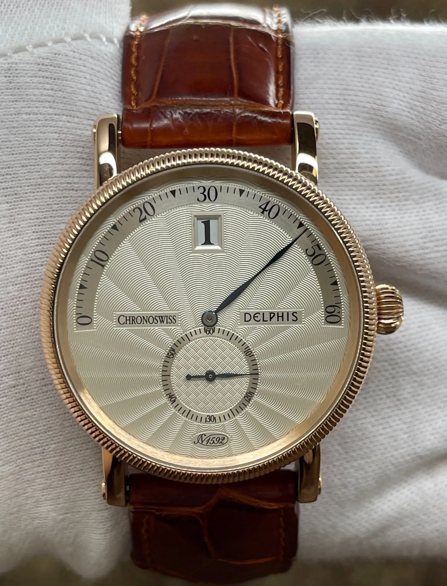 Chronoswiss Delphis Jumping Hour Retrograde CH1421R Silver Dial Automatic Men's Watch