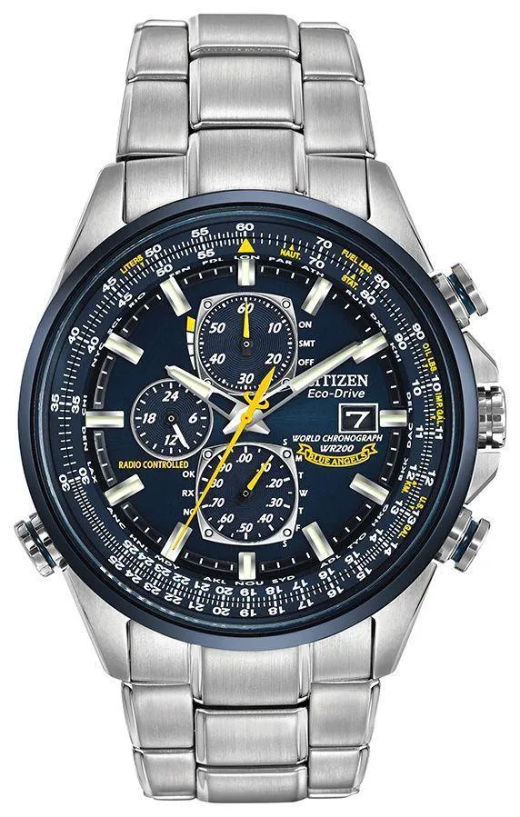 Citizen Eco Drive World Chronograph A-T Blue Angels Men's Watch AT8020-54L