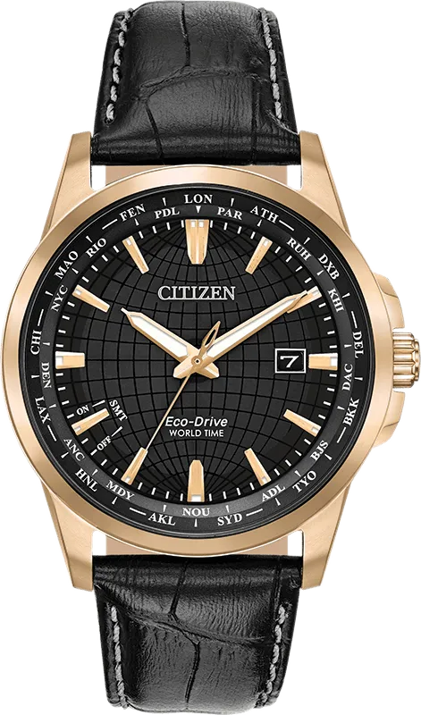 Citizen Eco Drive World Time Perpetual Calendar Men's Watch BX1003-08E