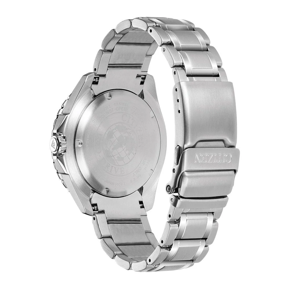 Citizen Promaster Diver Mens Eco Drive Silver Tone Blue Dial Watch