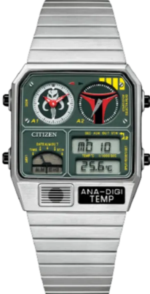 Citizen Retro Analog-Digital X Star Wars Record Label ANA-DIGI Temp JDM Limited Edition "Boba Fett" JG2110-51W