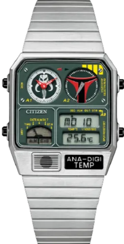 Citizen Retro Analog-Digital X Star Wars Record Label ANA-DIGI Temp JDM Limited Edition "Boba Fett" JG2110-51W