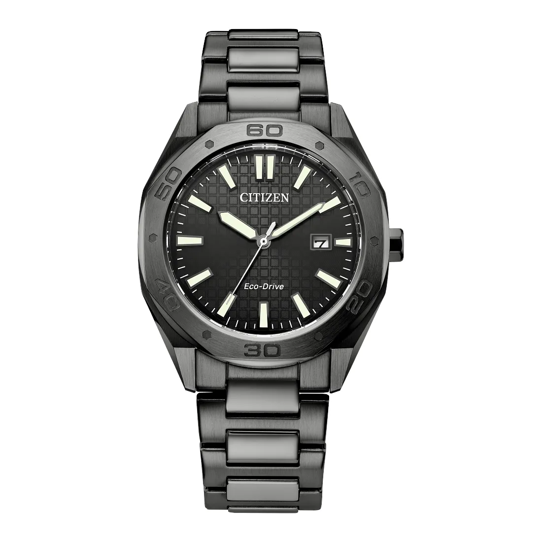 Citizen Weekender Mens Eco Drive Grey Tone Black Dial Watch
