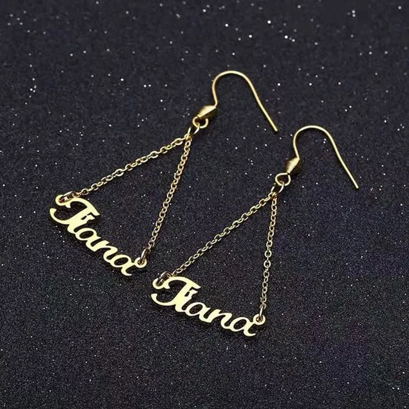 Custom Name Drop Earrings For