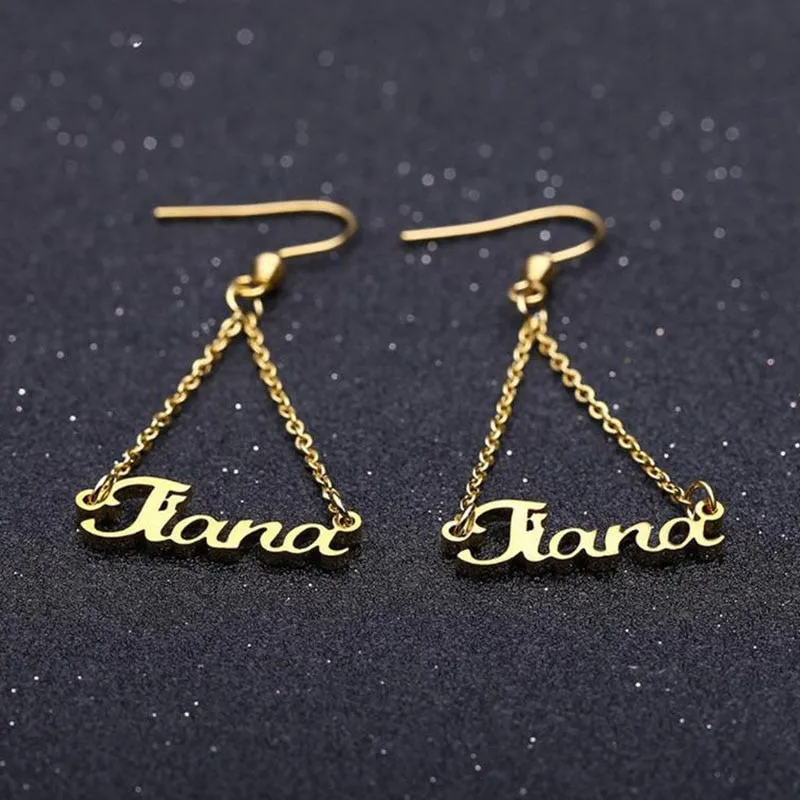 Custom Name Drop Earrings For