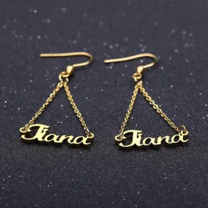 Custom Name Drop Earrings For