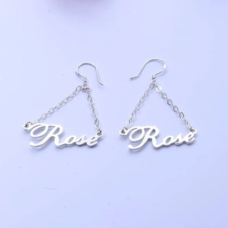 Custom Name Drop Earrings For