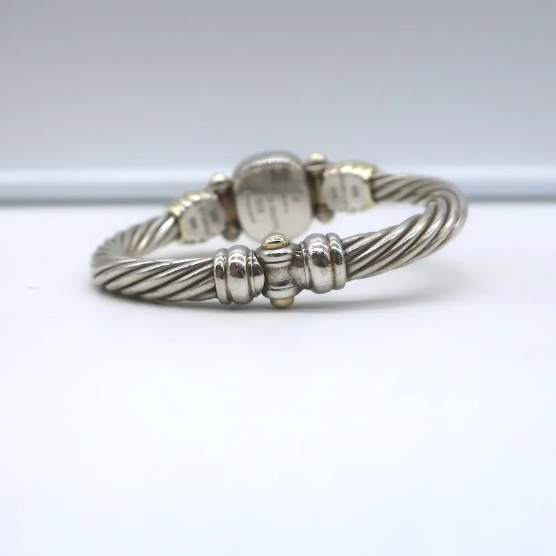 David Yurman Mother of Pearl Cable Watch Sterling Silver & 14k Gold