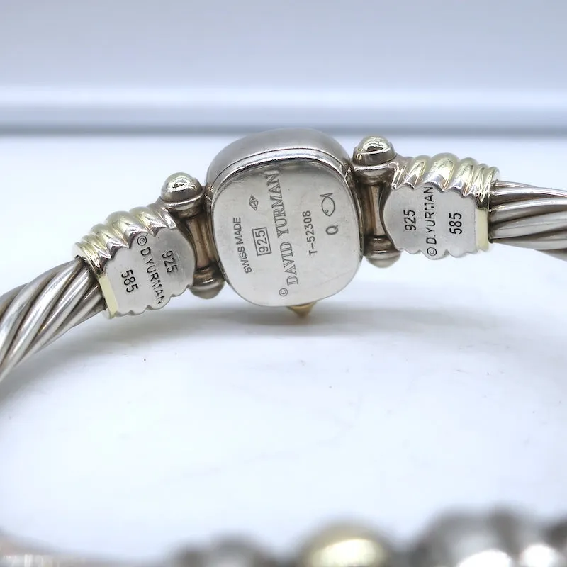 David Yurman Mother of Pearl Cable Watch Sterling Silver & 14k Gold