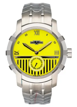 Dewitt Glorious Knight FTV.PTS.006.S Yellow Dial Mens Watch Box Papers