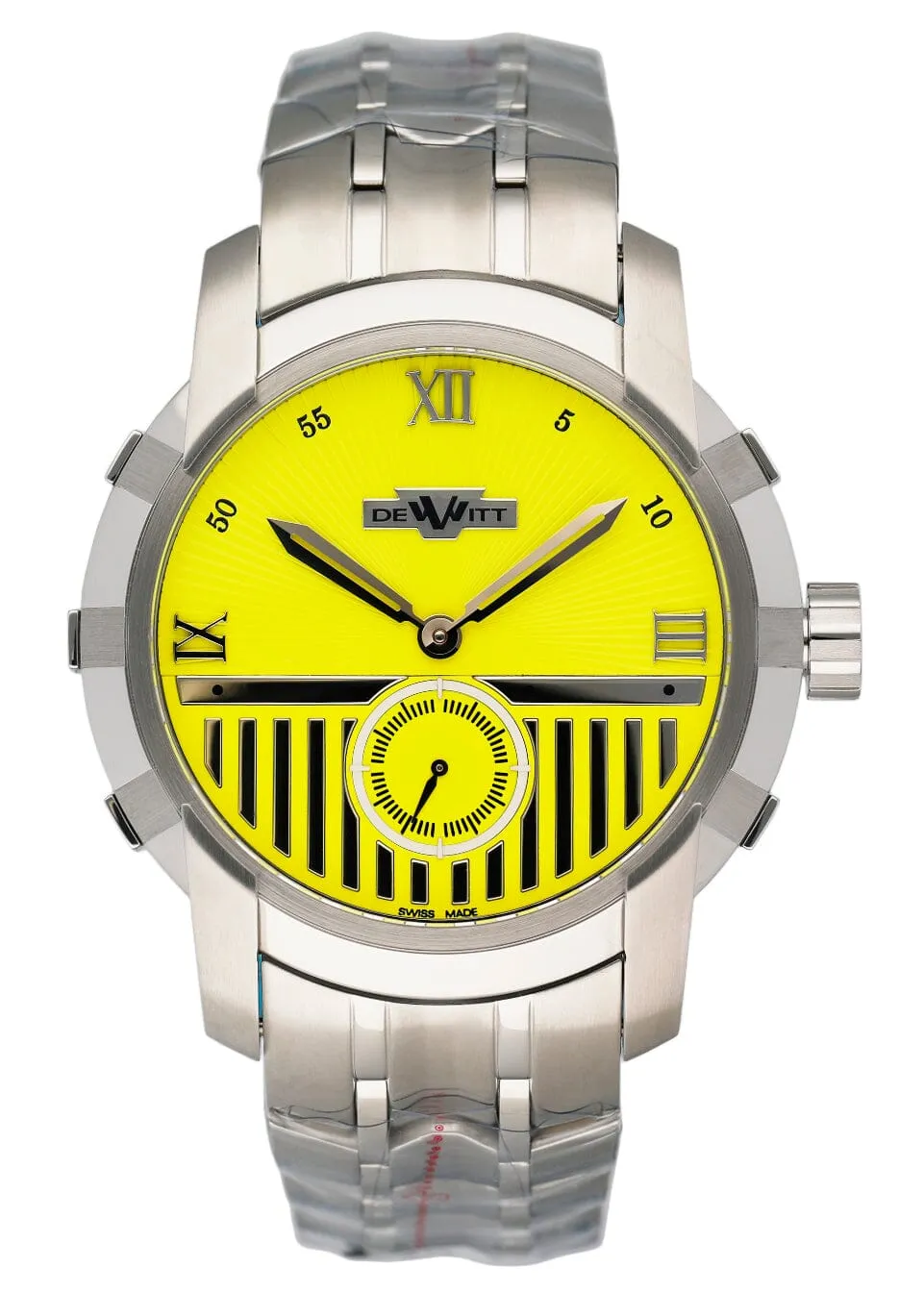 Dewitt Glorious Knight FTV.PTS.006.S Yellow Dial Mens Watch Box Papers