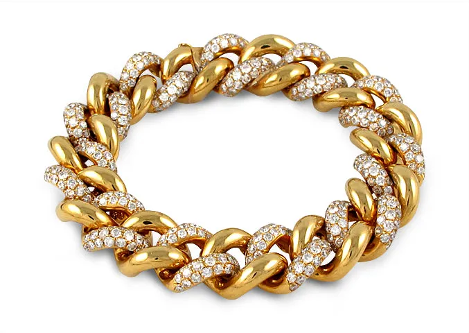 Diamond 11.53CT T.W. Cuban Link Bracelet Gold