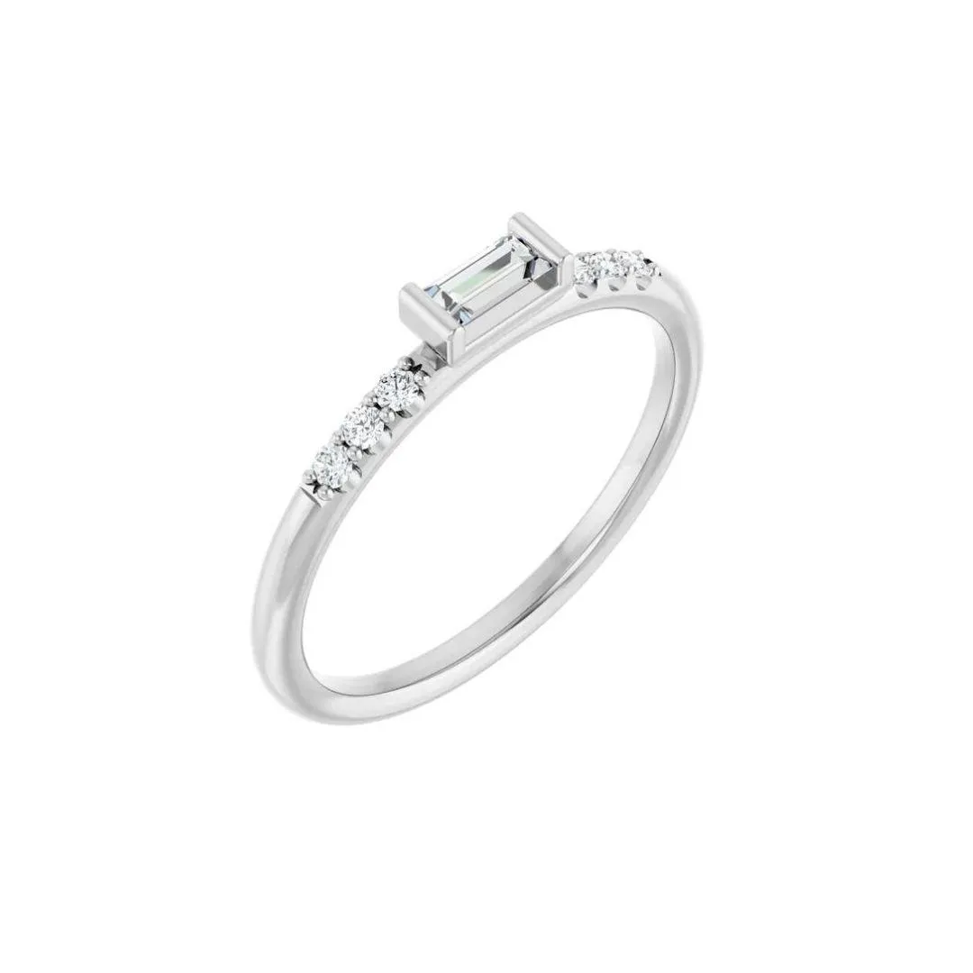 Diamond Baguette Stacking Ring